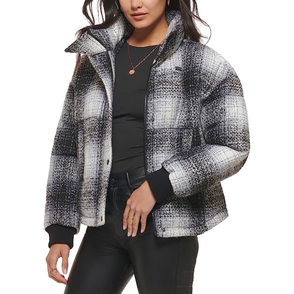Levi's Black and White Plaid Jacket